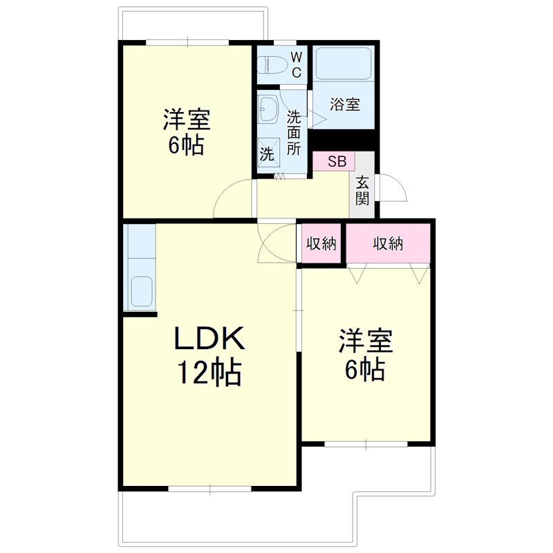 パルクレール 102号室 間取り