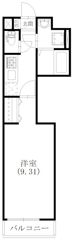 エスコルト 206号室 間取り