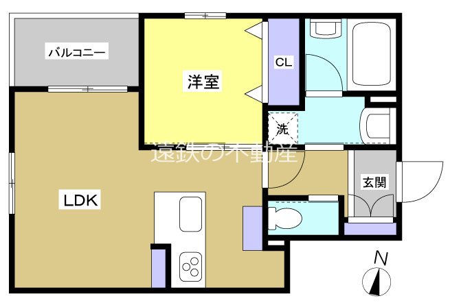 Felsen drei 405号室 間取り