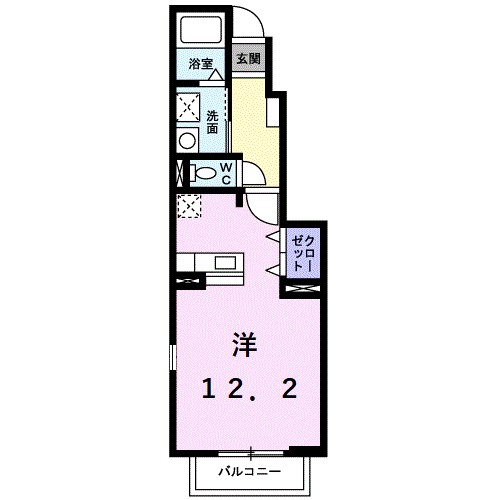 レイクウイン 105号室 間取り