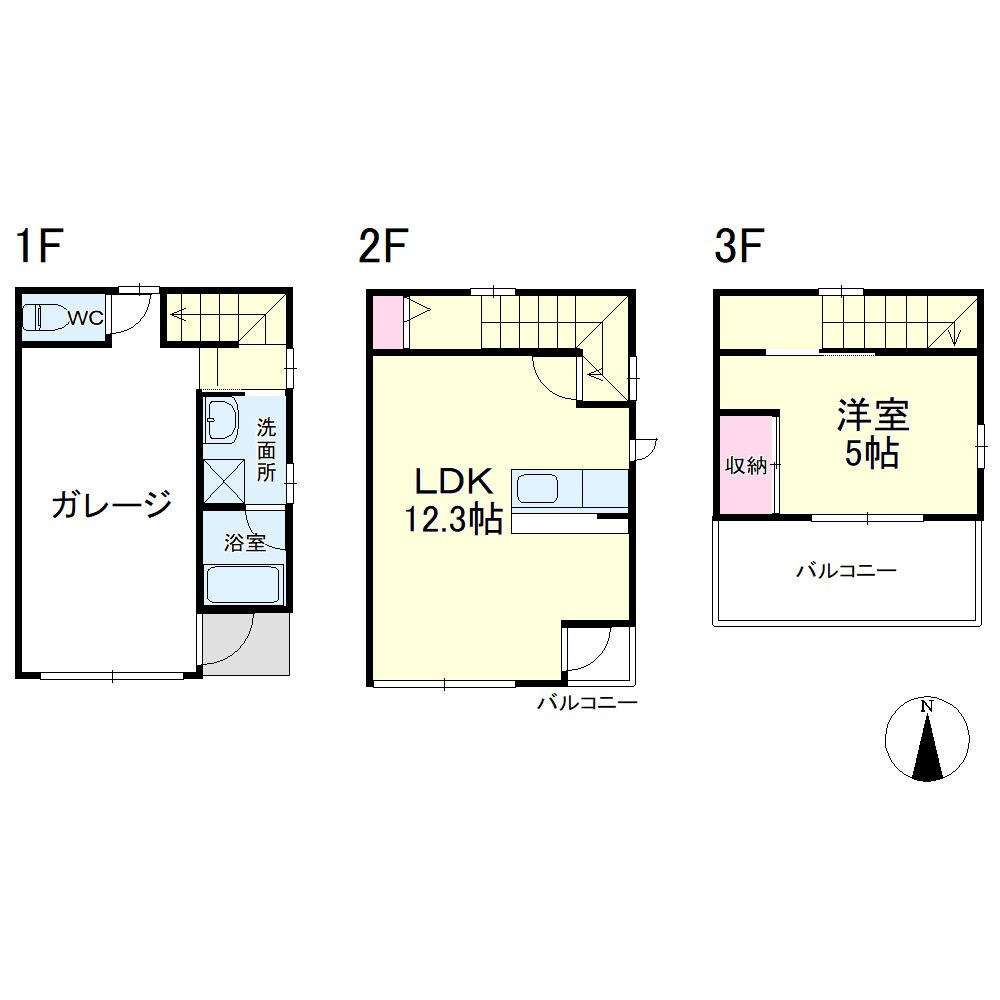 R-Garage助信 E号室 間取り