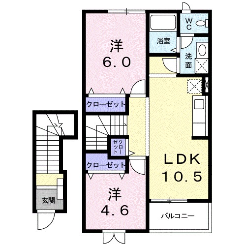 ピュア ミキ A 202号室 間取り