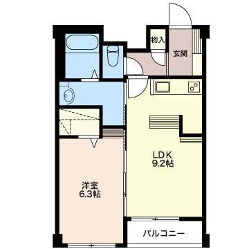 Ｌ&rsquo;ａｌｂａ　ｄｉ　ｐｒｉｍｏ 305号室 間取り