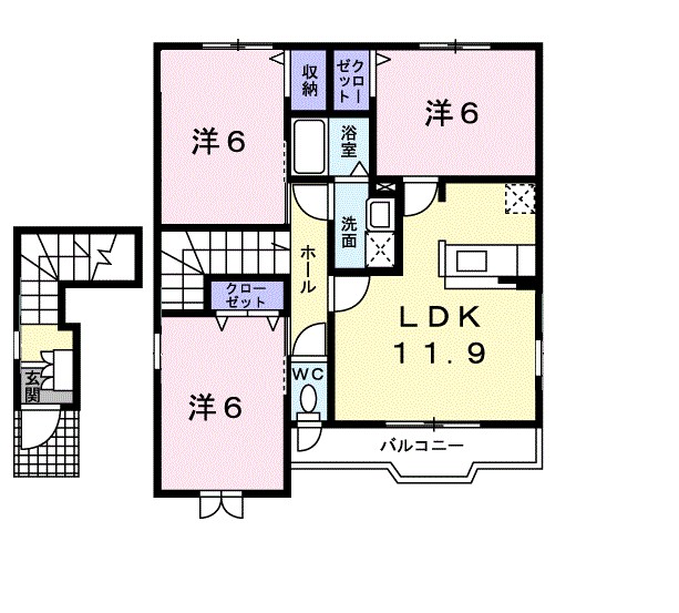 エアリー 201号室 間取り