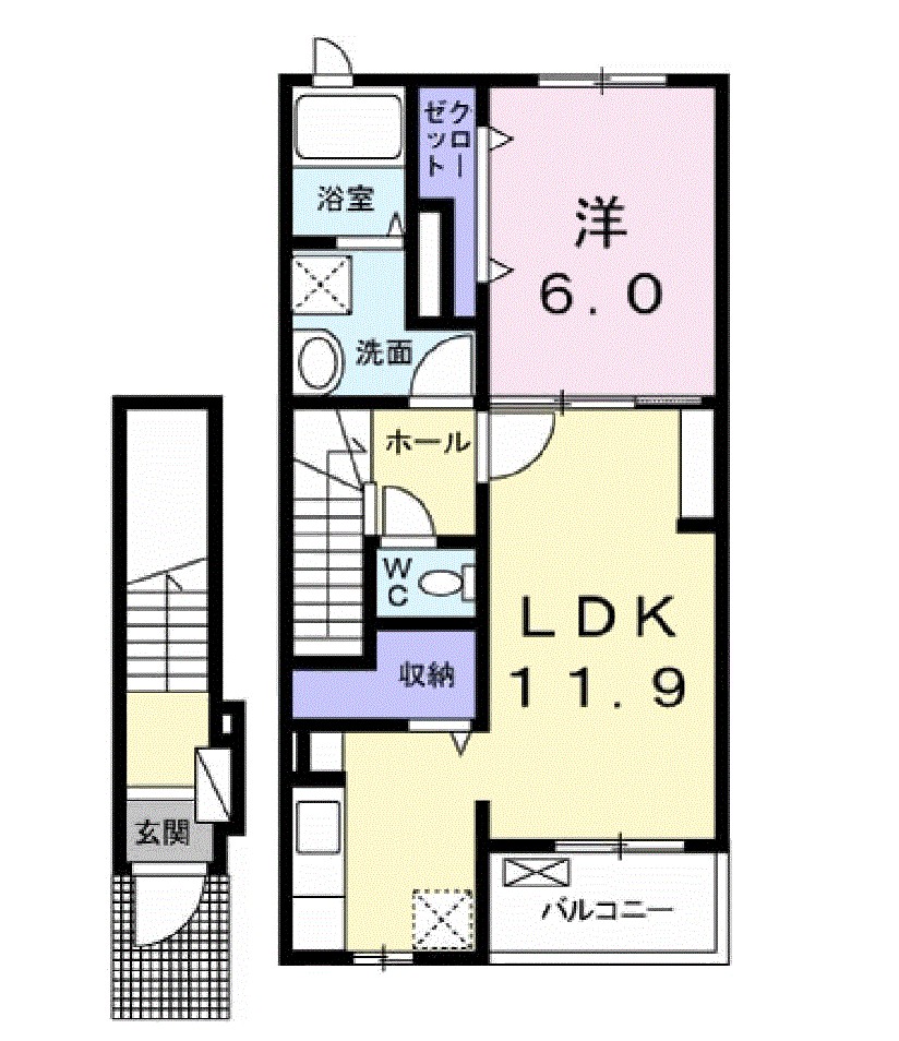 ラック　エス・ケイツー 201号室 間取り