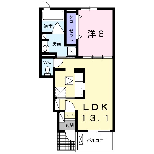グラシアス 103号室 間取り