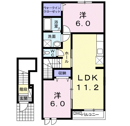 ムーンローズ 202号室 間取り