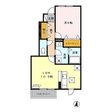ロイヤルタウン染地台　Ｃ 101号室 間取り