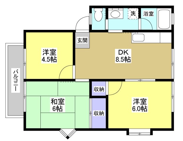 コーポラスしき 201号室 間取り