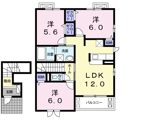 アヴニールⅢ 201号室 間取り