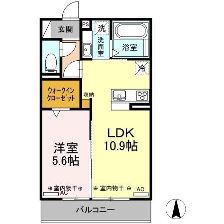 エクセル21 Ⅳ 102号室 間取り