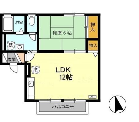 セジュールエイト A 201号室 間取り