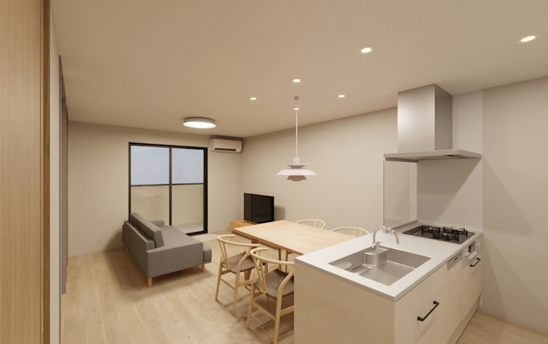 仮）大蒲町新築ガレージハウスＢ棟 リビング