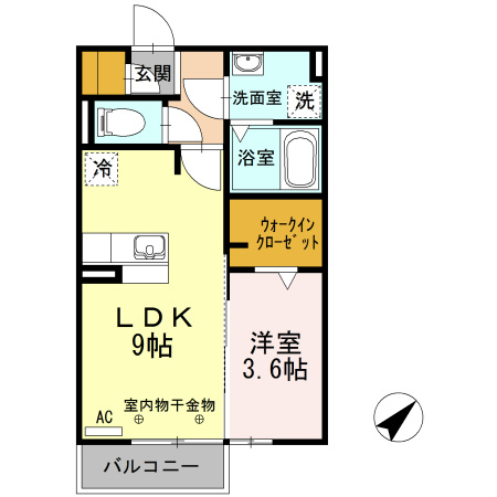 フレ・セゾン 103号室 間取り