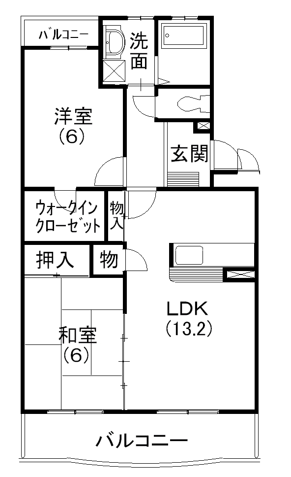 サニーコート 302号室 間取り