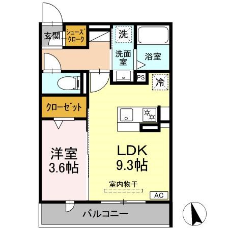 D-Hills下池川町 203号室 間取り