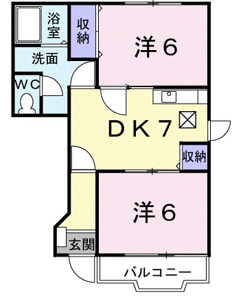 クレメントB 103号室 間取り