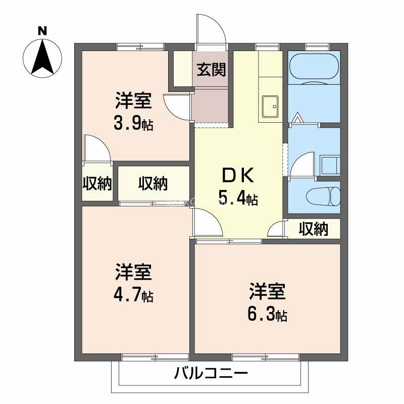 サンシティ大石Ａ・Ｂ 間取り