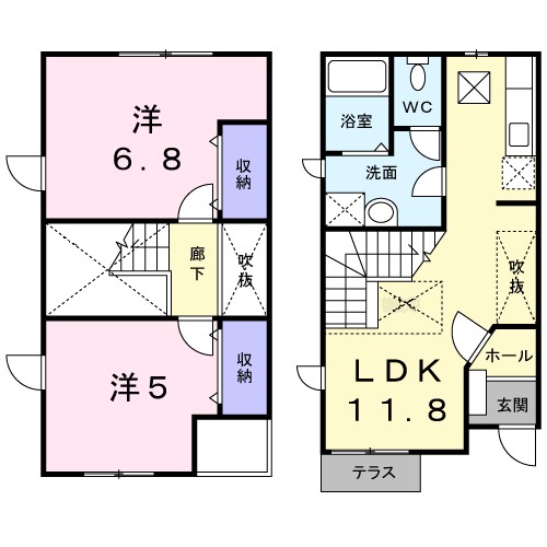 グリーンヒルズ富塚Ｂ 間取り