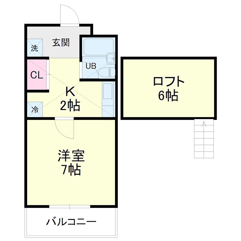 元魚ロイドアパートＢ 間取り