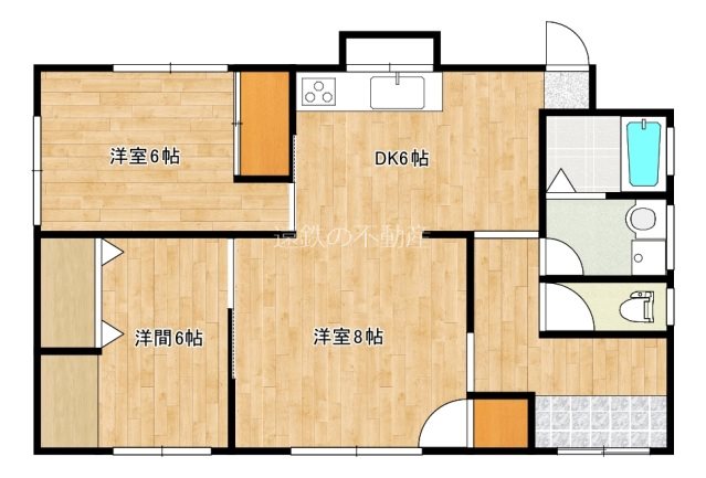 内藤様貸家(平屋南棟) 間取り