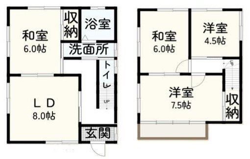 市野町貸家 間取り