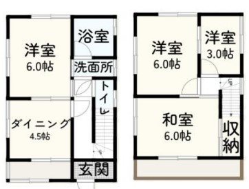 二之宮の一軒家 間取り