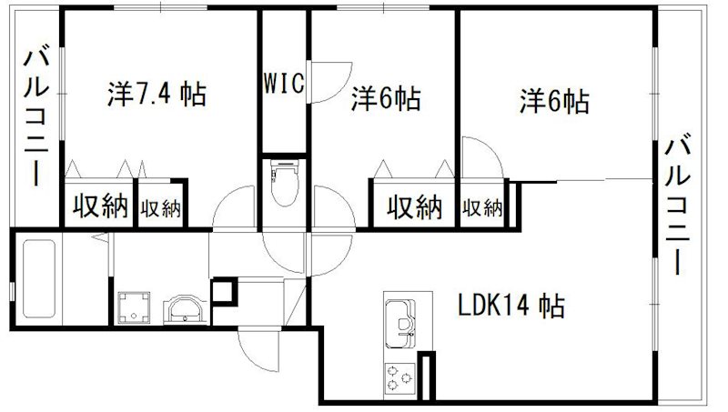 Anfang三方原Ⅰ 間取り
