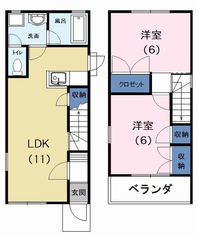 Maisonette（メゾネット）城下Ⅰ 間取り