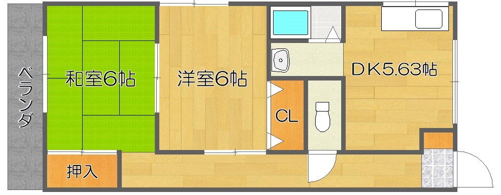 間取り トモエハイツ2 間取り図