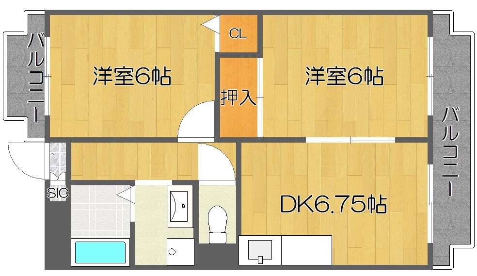 ヴィラスリースター住之江 間取り