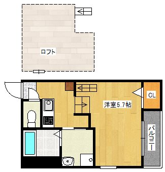 間取り ハーモニーテラス安立Ⅱ 間取り図