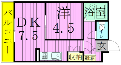 ジュネパレス松戸第21 104号室 間取り