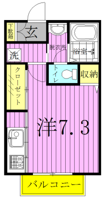 ローズ南柏 201号室 間取り