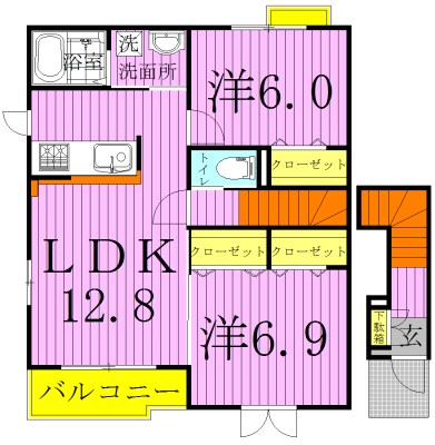 アバンツァートⅢ 201号室 間取り