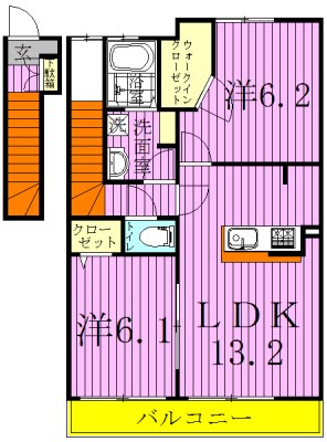 エクレール 203号室 間取り