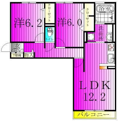 105号室 間取り