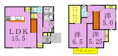 ベルリード流山Ⅱ 102号室 間取り