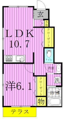 ウインドハイム 102号室 間取り