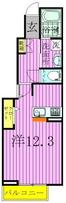 フェリーチェ 102号室 間取り