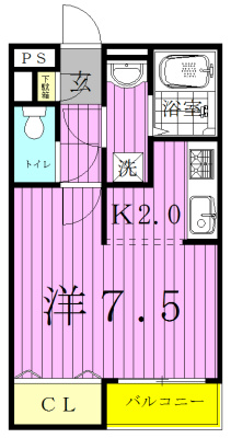 アプローズ馬橋 103号室 間取り