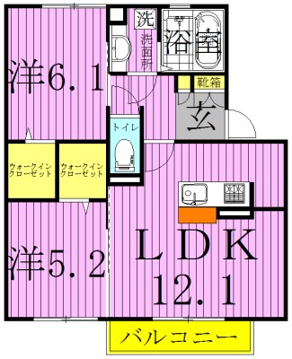 テラセゾン 102号室 間取り