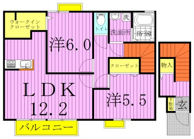 ポルテボヌールⅡ 201号室 間取り