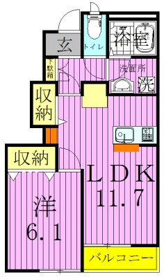 サンマルサンＢ 101号室 間取り