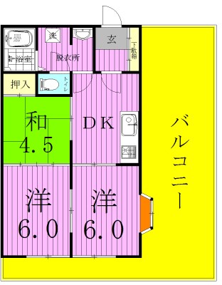 シティーユープラザ 301号室 間取り