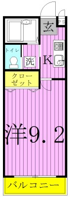 プレジール柏 102号室 間取り