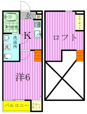 グリーンヒルときわ平 205号室 間取り