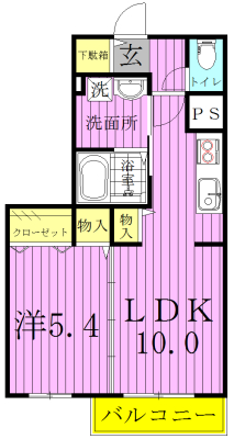 ガーデンヒルズA棟 302号室 間取り