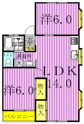 ロイヤル流山 201号室 間取り