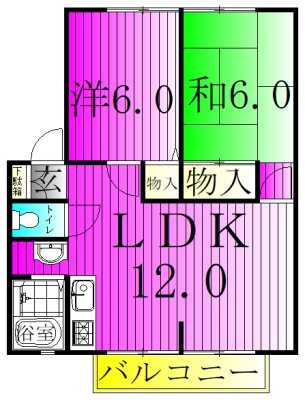 サンライフ梅郷　B棟 202号室 間取り